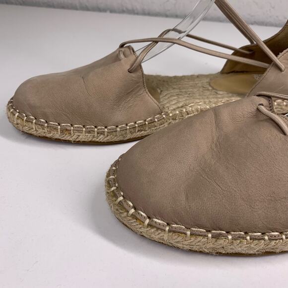 EILEEN FISHER Tan Nubuck Lace-Up Espadrille Sandals Size 8.5 - Picture 2 of 10